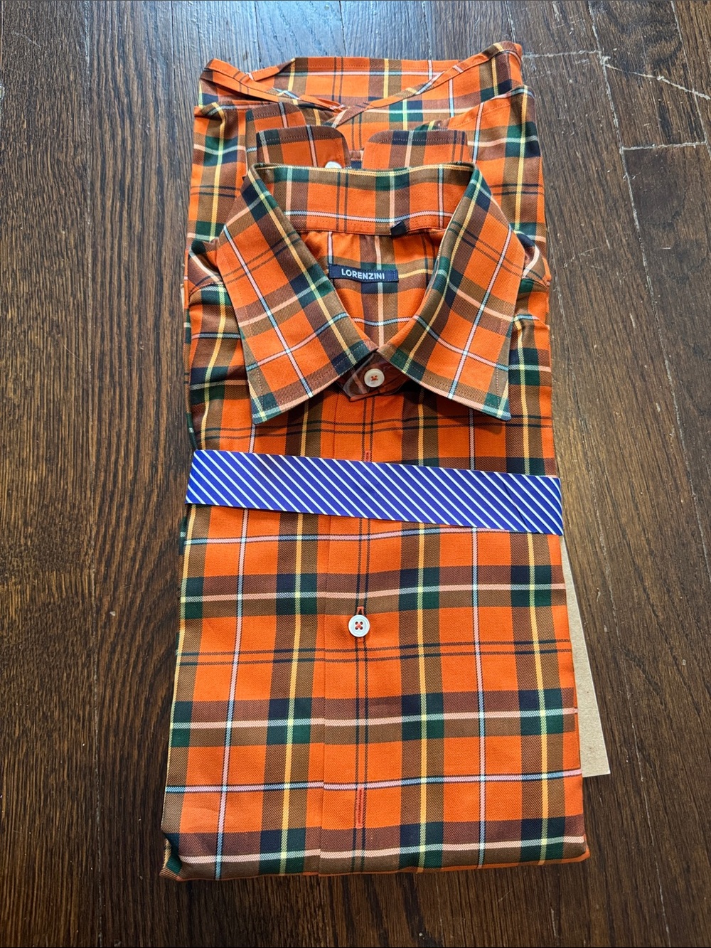 Orange Plaid Dress Shirt - Men's Classic Fit
